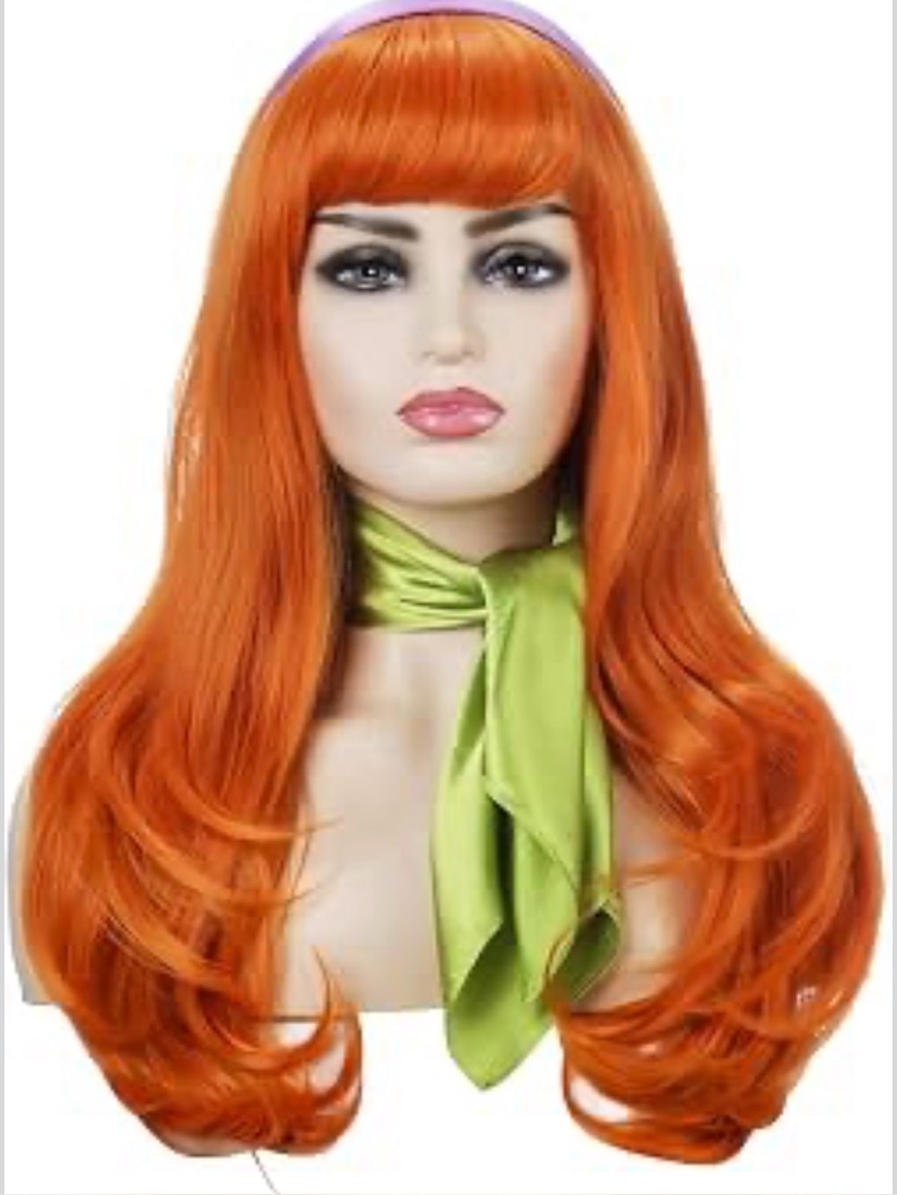 Long Vibrant Orange Women's Fashion Wig with Bangs NEW